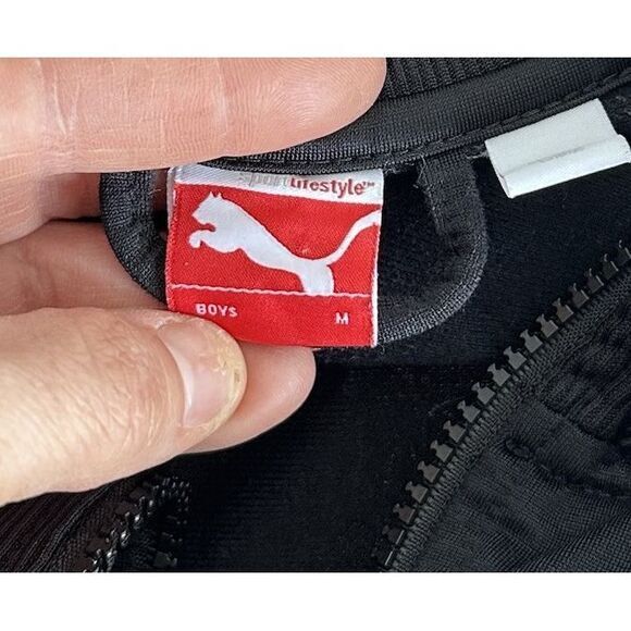 Puma Jacket Sweatshirt sport lifestyle‎ Boys Youth Medium black/white full zip - Picture 8 of 8